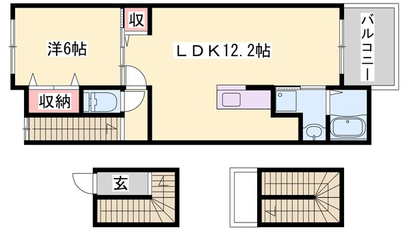 東姫路駅 徒歩10分 3階の物件間取画像